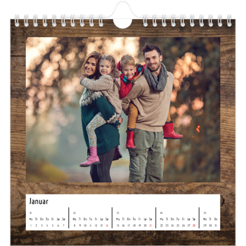 Fotokalender Kvadratisk — Paneler i tre