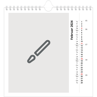 Månedskalender kvadratisk — Design selv [Februar]
