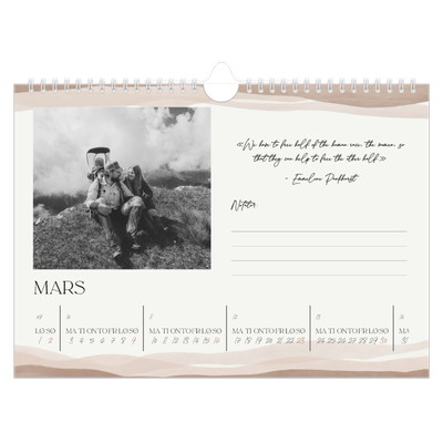 Fotokalender A4 — Velvære-sitater [Mars]
