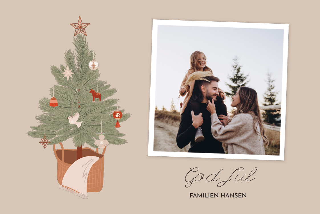 Fotokort — Rustikk juletre