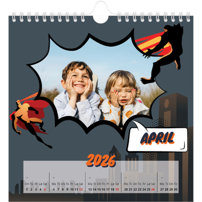 Månedskalender kvadratisk — Tegneserie [April]