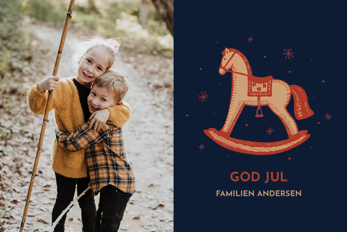 Fotokort — Vintage gyngehest