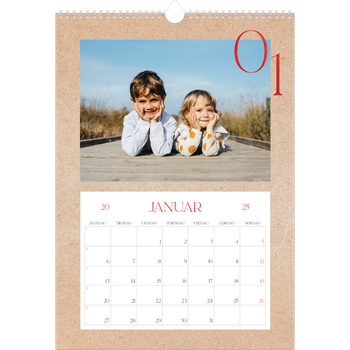 Fotokalender A3 — Røde detaljer