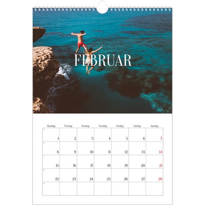 A3 Månedskalender — Endeløs flukt [Februar]