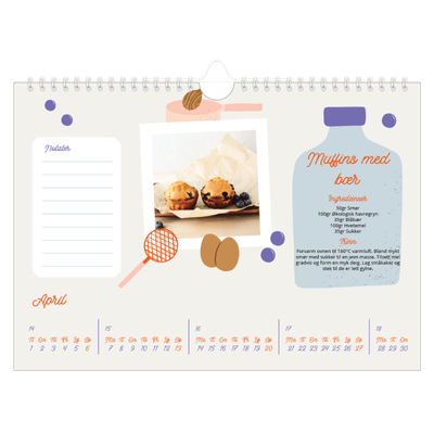 Fotokalender A4 — Året i oppskrifter [April]