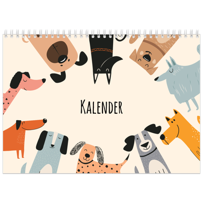 Fotokalender A4 dobbel (30 x 40 cm) — Hundepoter og kruseduller [kalender-forside]