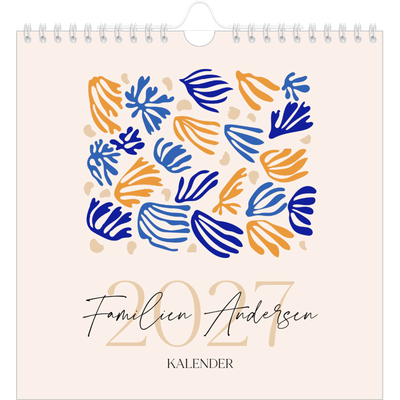 Månedskalender kvadratisk — Minimalistisk korall [kalender-forside]