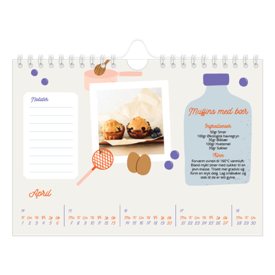 Fotokalender A5 — Året i oppskrifter [April]