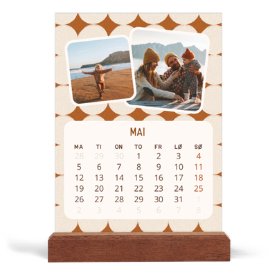 Bordkalender med trestativ - Stående — Retro mønstre [kalender-forside]