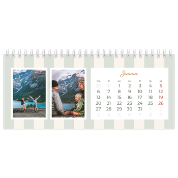 Bordkalender med foto — Skrift og striper