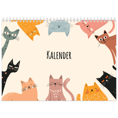 Fotokalender A4 dobbel (30 x 40 cm) — Kattepoter og kruseduller [kalender-forside]