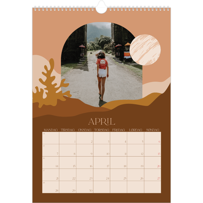 A3 Månedskalender — Nøytrale fjell [April]