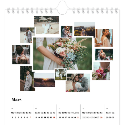 Månedskalender kvadratisk — Collage shapes [Mars]