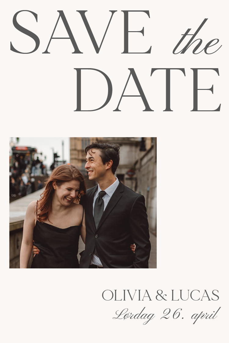 Save the date — Serif og sand