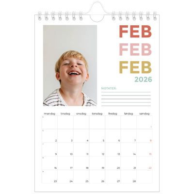 Fotokalender A5 — Fargerike fonter [Februar]