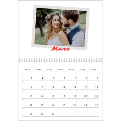 Fotokalender A4 dobbel (30 x 40 cm) — Signert trykk [Mars]