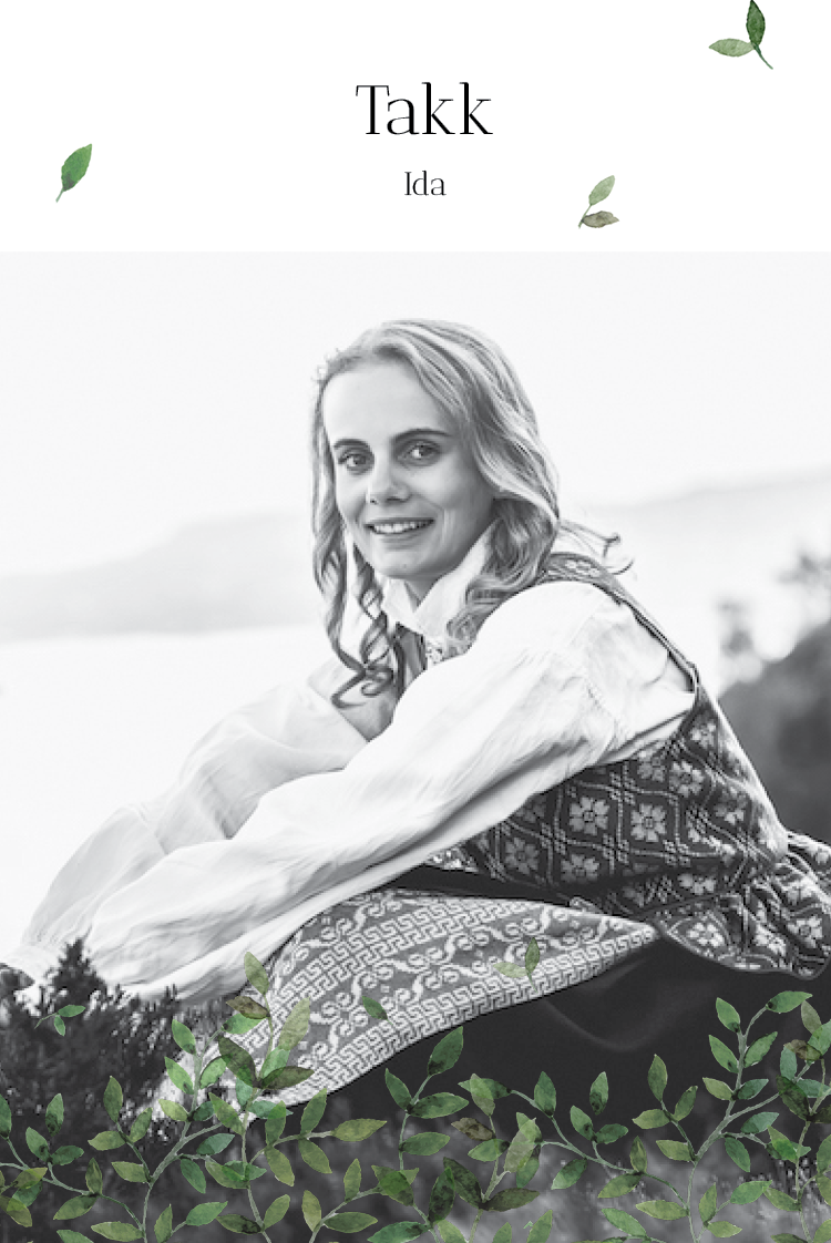 Takkekort — Blader grønndekor