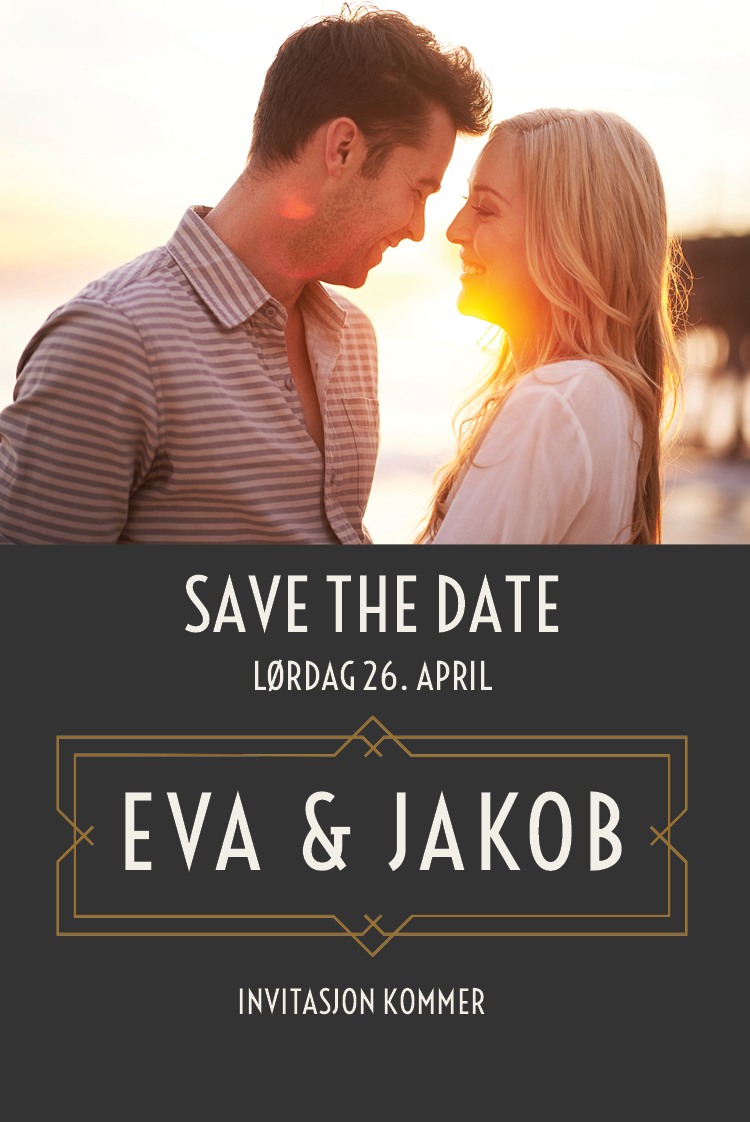 Save the date — Gatsby navnskilt