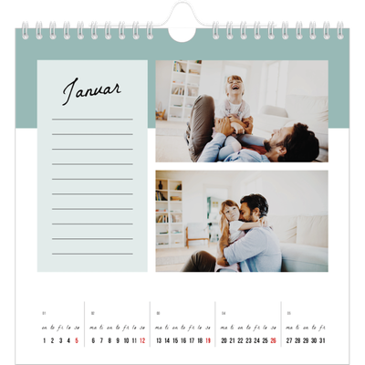 Månedskalender kvadratisk — Kalender med "To do"-liste [Januar]