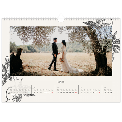 Fotokalender A3 — Blekk & blomst [Mars]