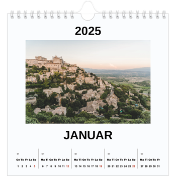 Fotokalender Kvadratisk — Enkelt bilde