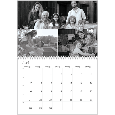 Fotokalender A4 dobbel (30 x 40 cm) — Bilder i fokus [April]