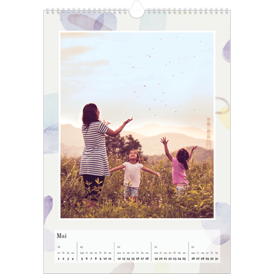 A3 Månedskalender — Akvarellformer [kalender-forside]