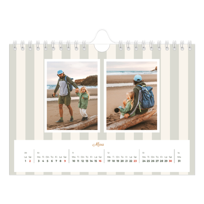 Fotokalender A5 — Skrift og striper [Mars]