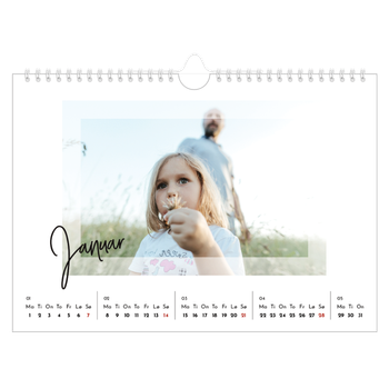 Fotokalender A4 — Transparente rammer