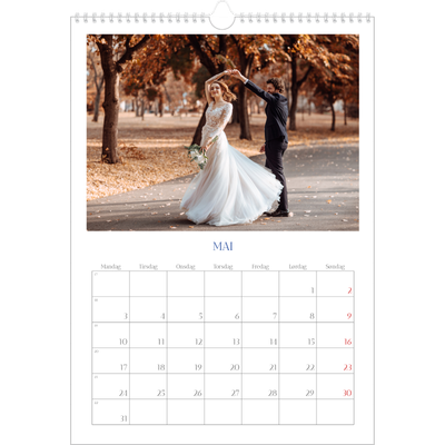 A3 Månedskalender — Klassisk kobolt [Mai]
