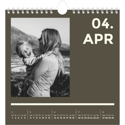 Månedskalender kvadratisk — Moderne og dristig [April]