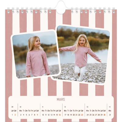 Månedskalender kvadratisk — Retro mønstre [Mars]