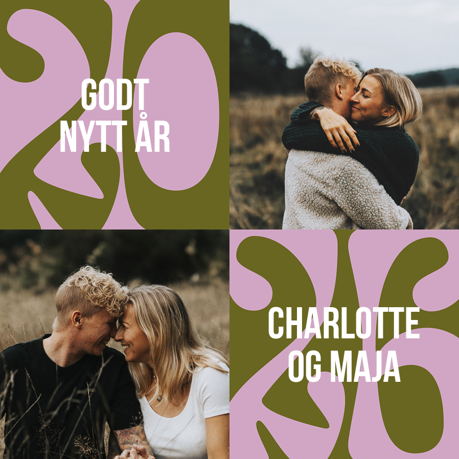 Fotokort — Dus rosa og khaki