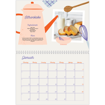Fotokalender A4 dobbel — Året i oppskrifter