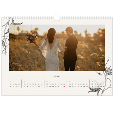 Fotokalender A3 — Blekk & blomst [April]