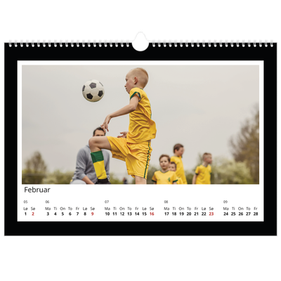 Fotokalender A3 — Svart bakgrunn [Februar]