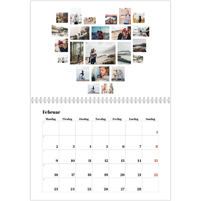 Fotokalender A4 dobbel (30 x 40 cm) — Collage shapes [Februar]