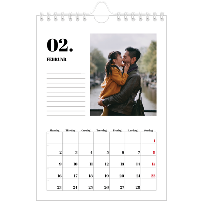 Fotokalender A5 — Serif og øyeblikk [Februar]