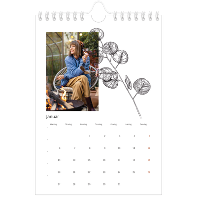 Fotokalender A5 — Blomstertegninger [Januar]