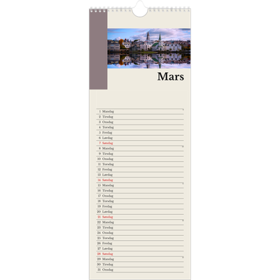 Fotokalender smal  — Verdens severdigheter [Mars]