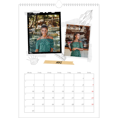A3 Månedskalender — Scrapbook stil [Mai]