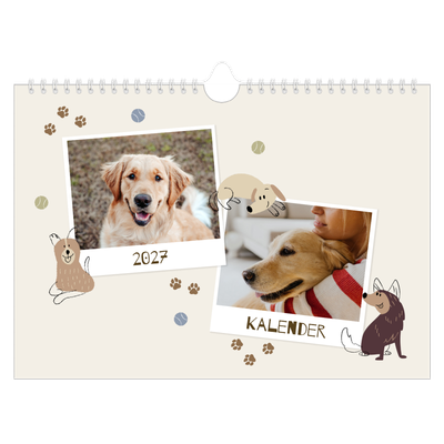 Fotokalender A4 — Leken valp [kalender-forside]