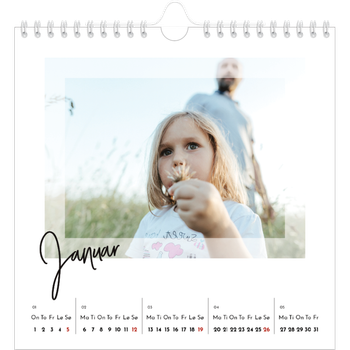 Fotokalender Kvadratisk — Transparente rammer
