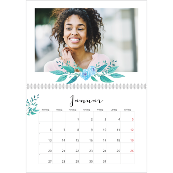 Fotokalender A4 dobbel — Blomsterillustrasjoner