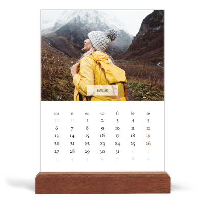 Bordkalender med trestativ - Stående — Klassisk kalender [Januar]