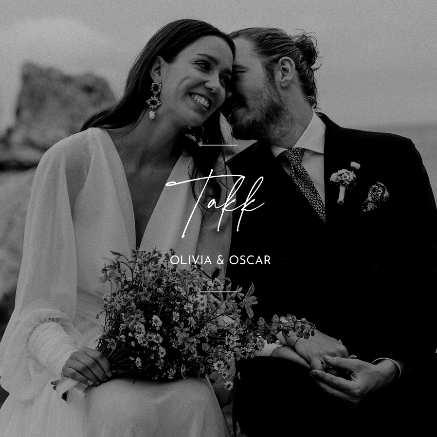 Takkekort — Elegant skrift