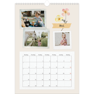 A3 Månedskalender — Vintage scrapbooking [kalender-forside]