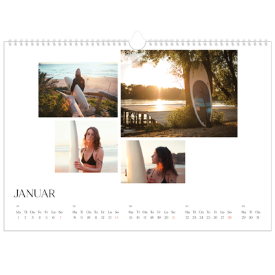 Fotokalender A3 — Surfing i solnedgang [Januar]