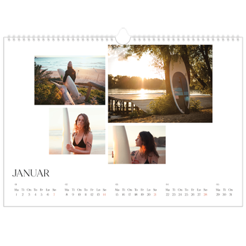 Fotokalender A3 — Surfing i solnedgang