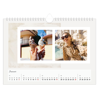 Fotokalender A4 — Pastellfarger